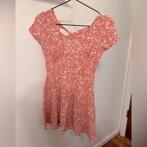 LA Hearts Pink Floral Mini Dress with Twist Back